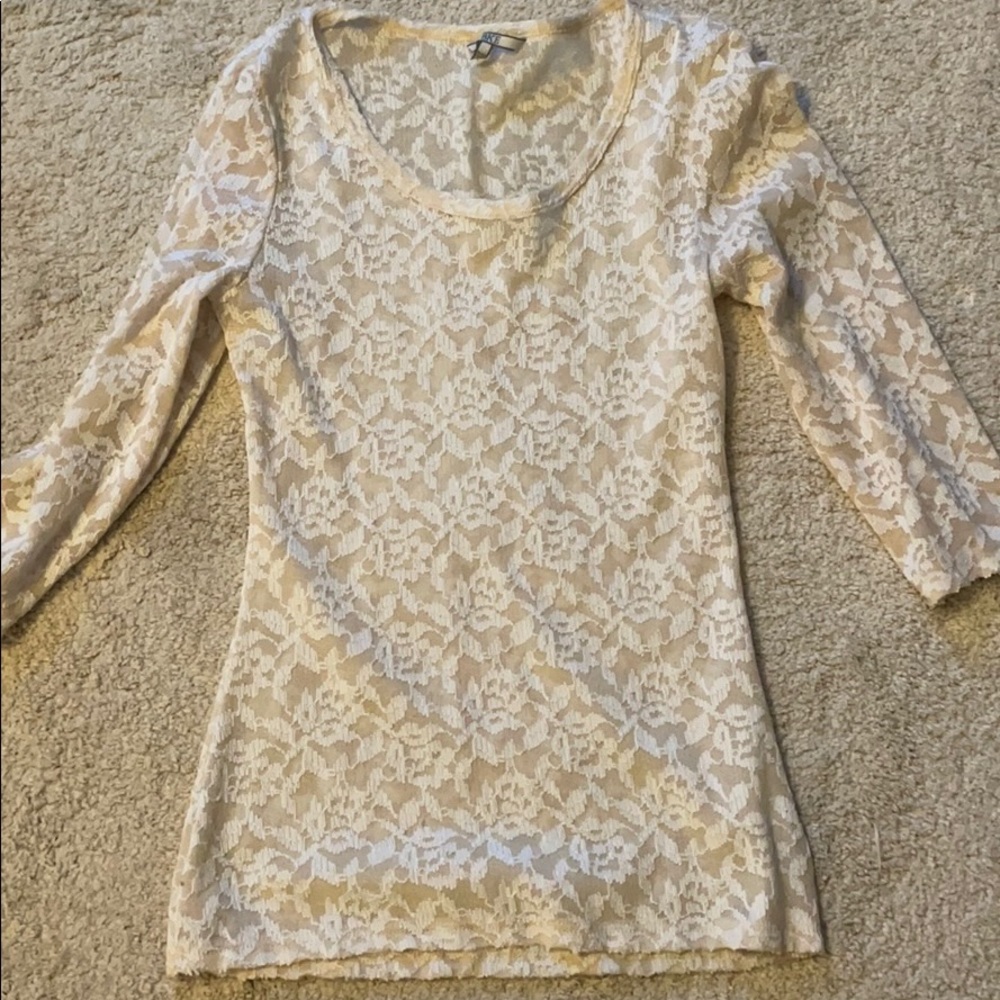 BKE lace 3/4 sleeve top
